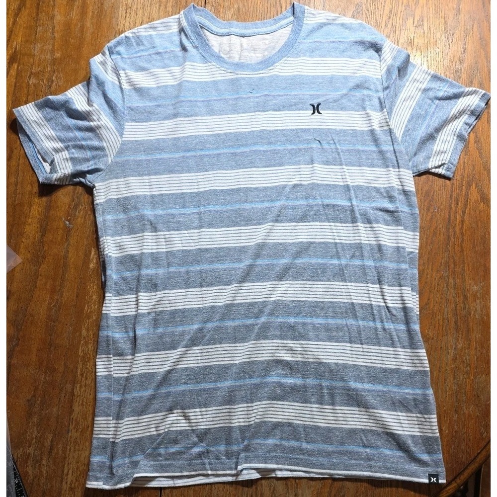Hurley Buckle T-shirt Mens Large Blue Stripped Logo‎ Y2k Skate Surf READ